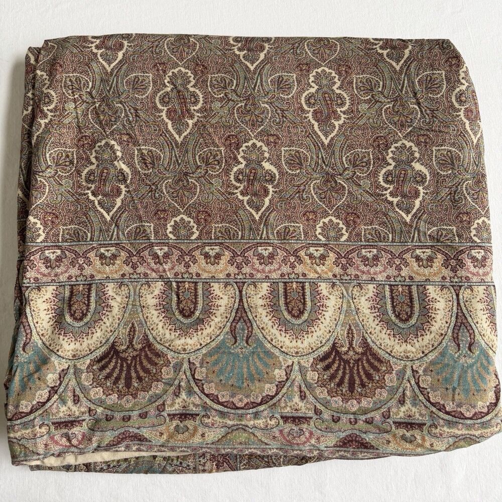 Pottery Barn Wylie Paisley Print Cotton KING Duvet Cover Moroccan Cotton Linen